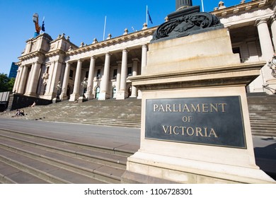 Parliament House For The State Of Victoria In Melbourne CBD, Victoria, Australia