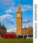 Parliament square and Big Ben tower in centre of London, UK