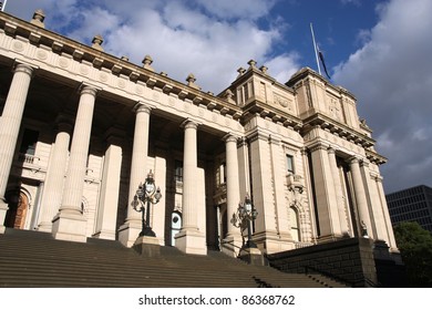 Parliament Of Victoria Building In Melbourne, Australia