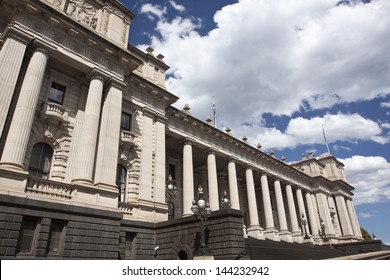 Parliament Of Victoria State Building In Melbourne, Australia.