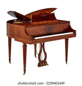 Parlor piano with clipping path.