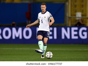 PARMA, ITALY - March 25, 2021: 
Jonny Evans In Action 
During The FIFA World Cup 2022 Qatar Qualifying Match Between Italy And Northern Ireland At Stadio Ennio Tardini.