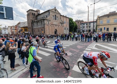 Parma/ Italy - May 22 2019: Giro D'Italia Crosses Parma City Center, Piazzale Santa Croce