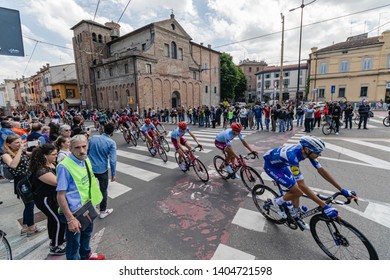 Parma/ Italy - May 22 2019: Giro D'Italia Crosses Parma City Center, Piazzale Santa Croce