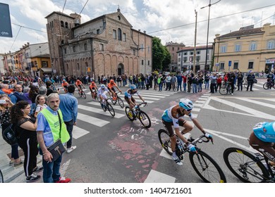 Parma/ Italy - May 22 2019: Giro D'Italia Crosses Parma City Center, Piazzale Santa Croce