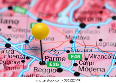 Parma Pinned On A Map Of Italy
