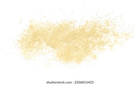 Parmesan cheese grated isolated on white, top view - Powered by Shutterstock