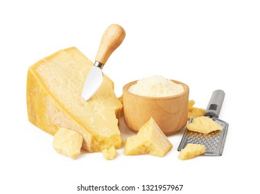 Parmesan cheese isolated on white background - Powered by Shutterstock