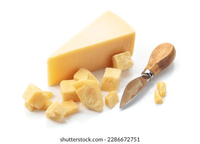 Parmesan cheese isolated on a white background. - Powered by Shutterstock