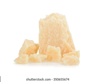 Parmesan Cheese Isolated On White Background