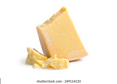 parmesan cheese on white background - Shutterstock ID 249114133