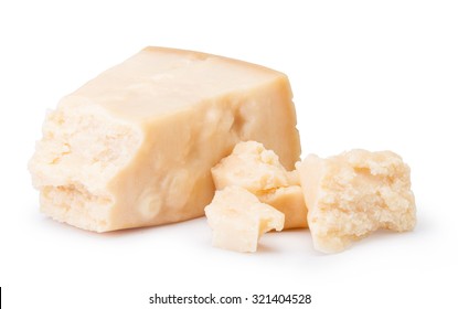 Parmesan Cheese On White Background