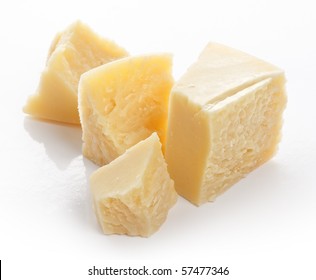 Parmesan Cheese On White Background