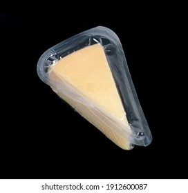 Parmesan. Piece Of Cheese On White Background. Shredded Parmesan Cheese