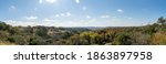 Parnoramic View of Texas Hill Country Landscape With Clear Bright Skies