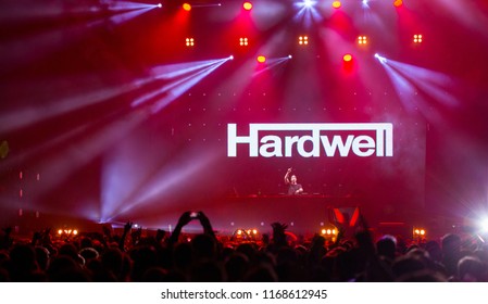 Parnu, Estonia - AUGUST 16, 2018:  Hardwell Performs Live At The Weekend Baltic Festival 2018.
