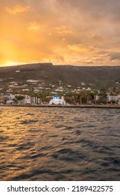 Paros, Greece. January 18 2022. Sharp Photo Of Paros Greece ISO 100 And Good Focus On Blue Building