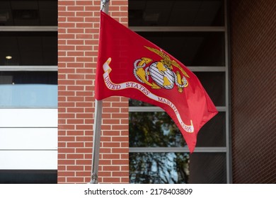 Parris Island, South Carolina USA - May 4 2022: U.S. Marine Corps Red Flag 