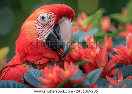 Parrot in the wild. Beautiful extreme close-up. Brazil.
