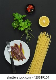 Parsley And Anchovy Pasta Ingredients.