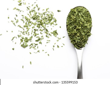 Parsley Flakes On Spoon