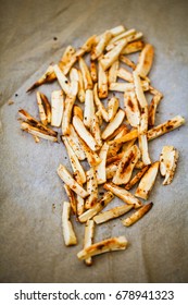 Parsnip Chips On Baking Paper 
