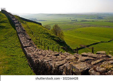 A Part Of The Ancient Hadrian's Wall In Northern England