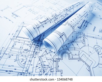 The part of architectural project - Shutterstock ID 134068748