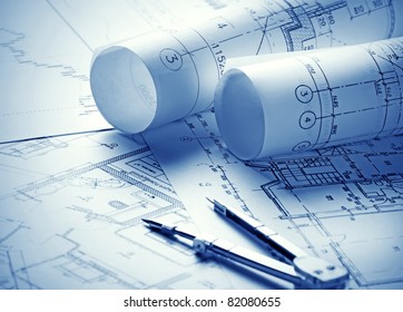 Part of architectural project - Shutterstock ID 82080655