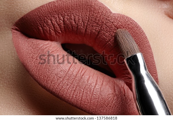 Part Attractive Womans Face Fashion Brown Stock Photo Edit Now