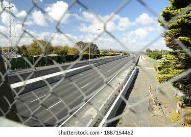 Part Of Auckland Motorway In The 2020 Lockdown.  This Was At Level 3 Of Lockdown.