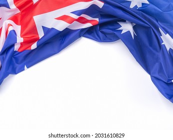 Part of the Australian flag is isolated on white background. Top view. Space for text. - Powered by Shutterstock