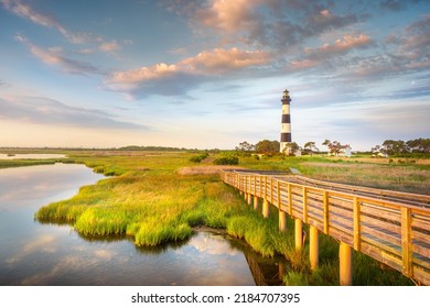 Part of the beautiful Cape Hatteras National Seashore, the Bodie Island Lighthouse is an Iconic Lighthouse of Nags Head Outer Banks North Carolina. This incredible stretch of coastal barrier islands a