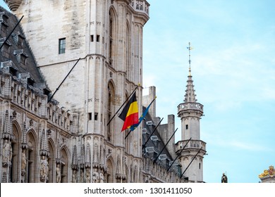 A Part Of  Brussels Grand Palace Building, Belgium - August 2018