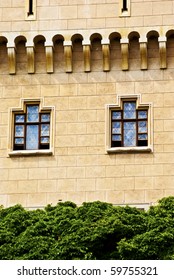 Part of castle wall with two windows