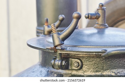 Part Close Up Of A Portable Field Kitchen. 