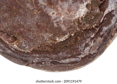 Part Of A Dark Red Stone Isolated On White Background.