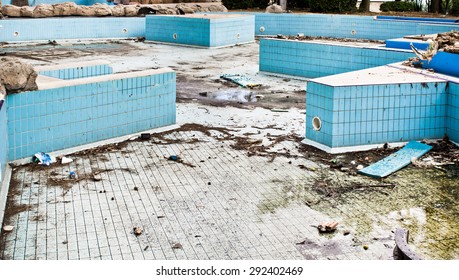 Part Of A Derelict Swimming Pool In Turkey