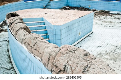 Part Of A Derelict Swimming Pool In Turkey