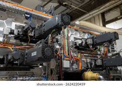 part of the flexo printing machine close up