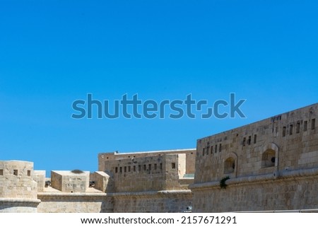 Part of Fort St. Elmo wall at Valletta, Malta Stock fotó © 