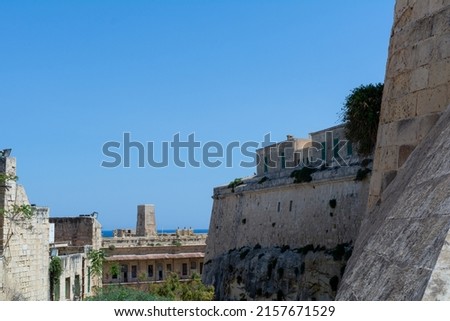 Part of Fort St. Elmo wall at Valletta, Malta Stock fotó © 