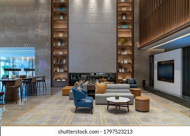 Part Of Hotel Lobby Interior, Modern Style.