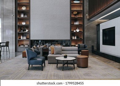 Part of Hotel lobby interior, modern style. - Shutterstock ID 1799528455