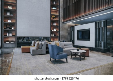 Part Of Hotel Lobby Interior, Modern Style.