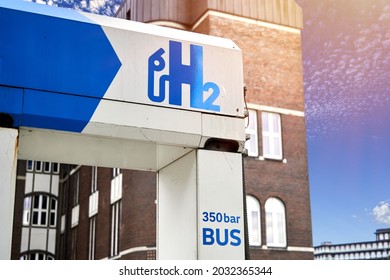 Part Of A Hydrogen Gas Filling Station For Buses Powered By The Gas Produced From Water And Electricity