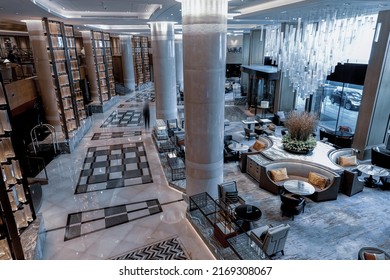 Part Of Luxury Hotel Lobby Interior, Modern Style.