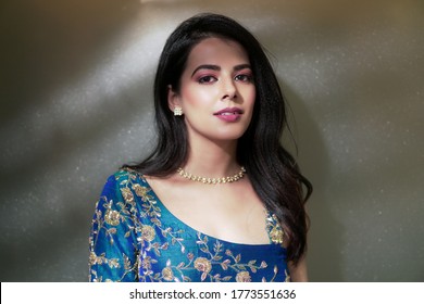 Part makeup beautiful female indian model          