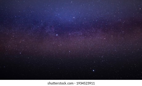 Part Of The Milky Way Galaxy In The Night Sky. Landscape Of The Starry Night Sky.