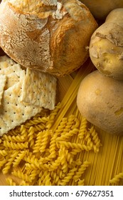 Part Of The New Food Triangle, Cereals, And Rice And Potatoes. Bread, And Pasta